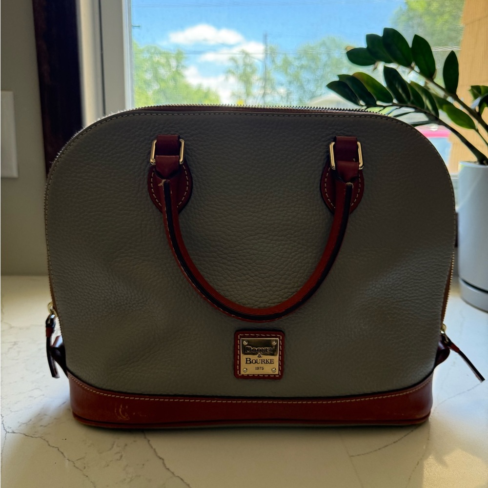 Dooney & Bourke Gray and Tan Satchel